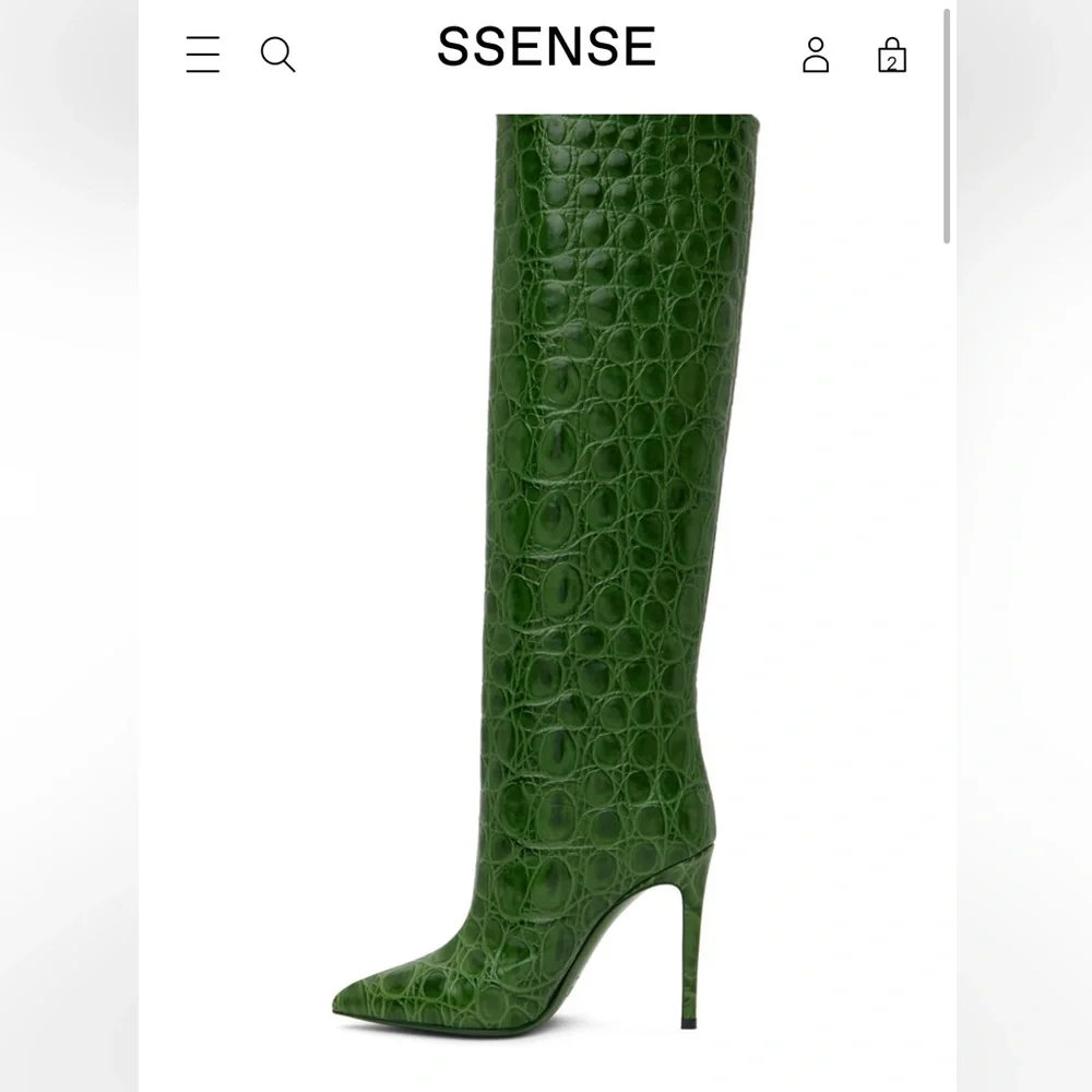 GREEN CROC PARIS TEXAS BOOTS SIZE 40 - Picture 2 of 11